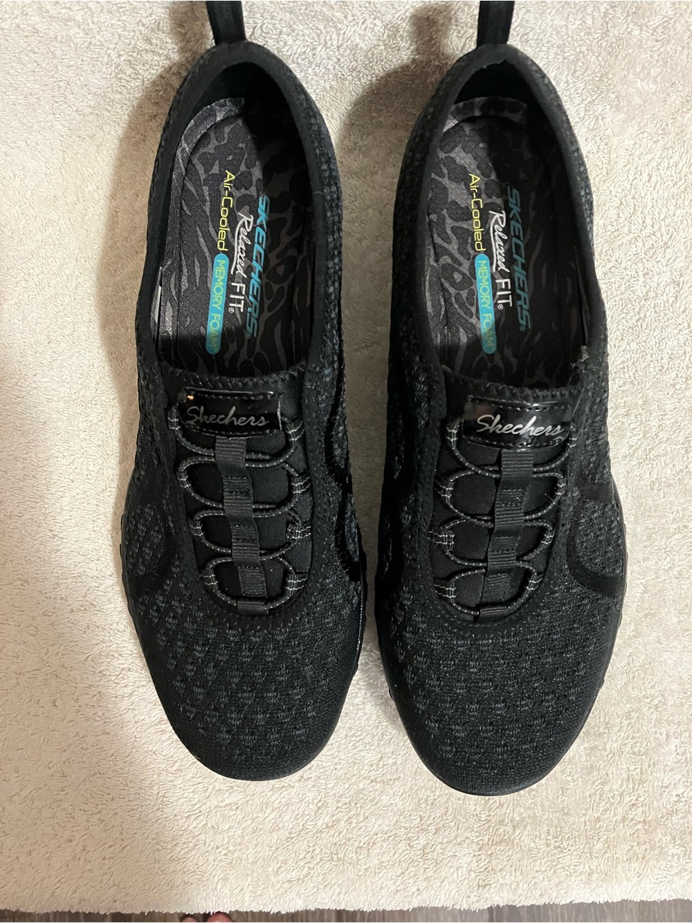 Skechers Black Slip-On Knit Sneakers